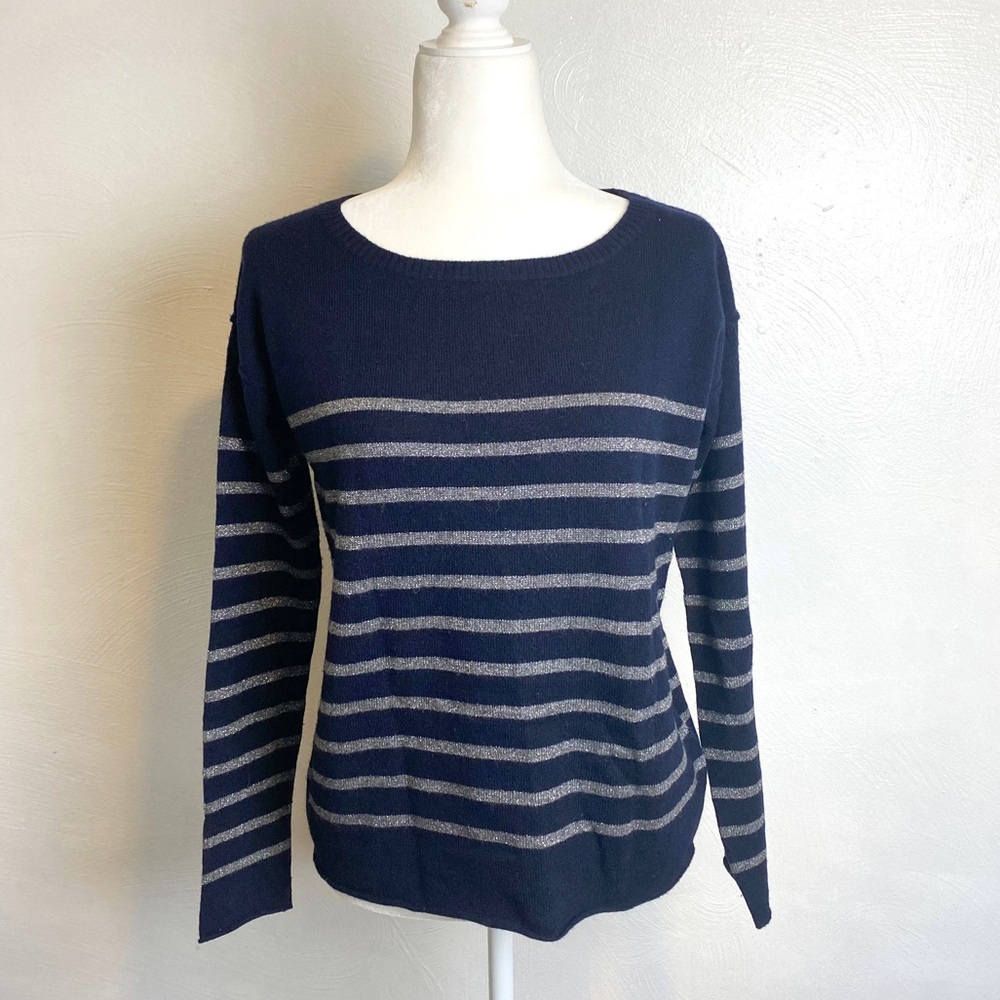 Vince Striped Cashmere Blend Sweater medium